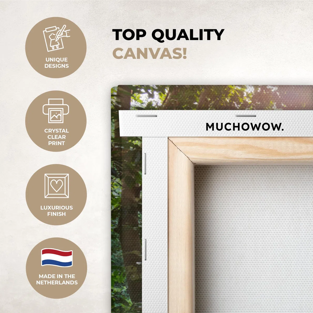 MuchoWow© Impression sur Toile Peinture 120x80 cm Tableau Mural Decoration Salon Reproductions de Tableaux Murale Moderne Jungle - Eau - Pont - Nature - Plantes