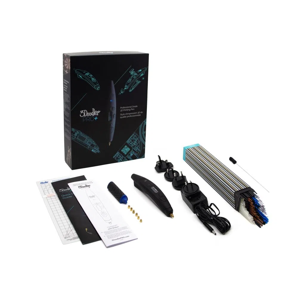 3Doodler Pro Plus Pen Set All Plugs Stylo 3D 2,2 mm Noir